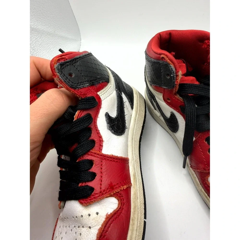 Nike‎ Air Jordan 1 Retro High OG PS CU0449-601 Kids 13 Sneaker Satin Red Shoes